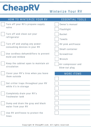 Winterize Your RV Checklist image