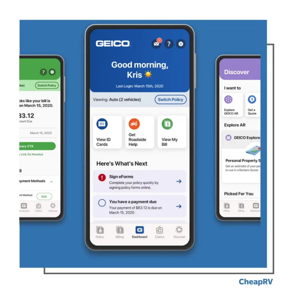 Geico RV insurance app