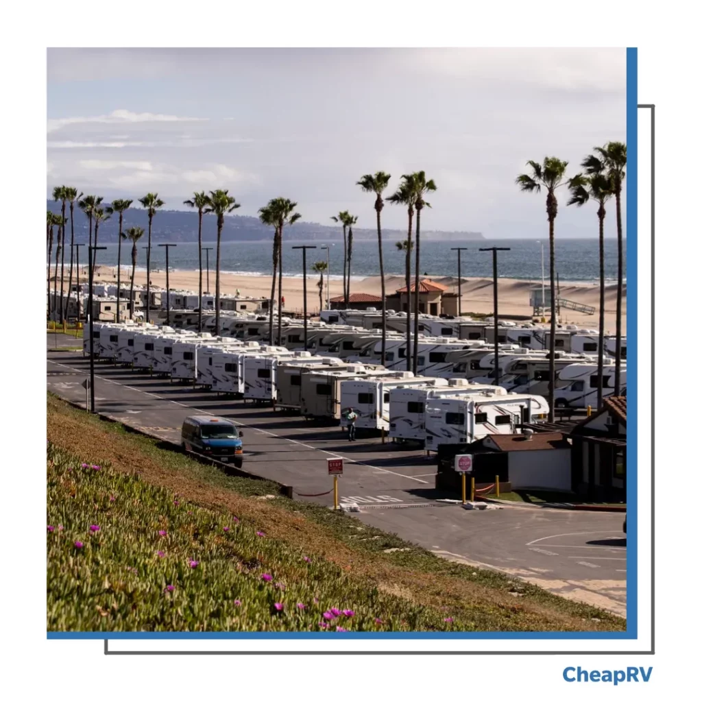 RV on the beach in Los Angeles