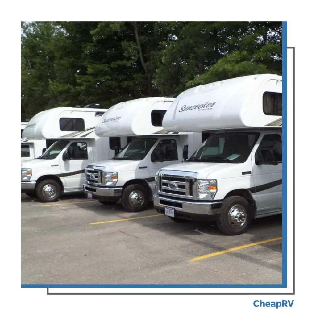 RV rental company parking lot