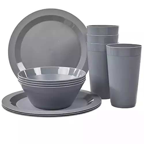 US Acrylic 12-Piece Drinking and Dining Set