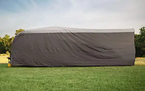 Camco ULTRAGuard RV Cover | Fits Travel Trailers/Class C RVs 32 to 34-feet | Extremely Durable Design that Protects Against the Elements | (45746)