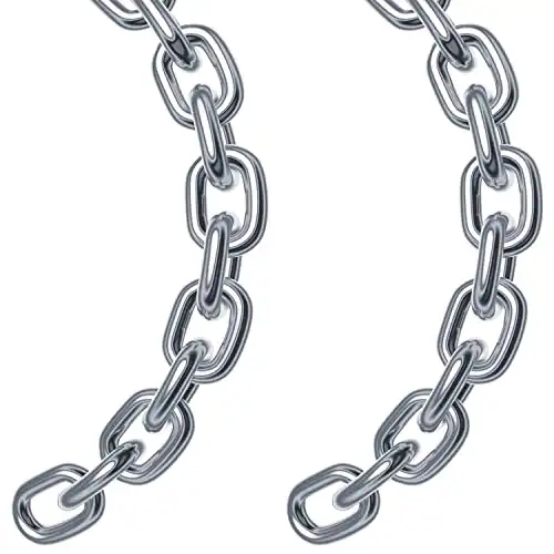 2 Pcs 1/4 x 23 inch Link Chain 304 Stainless Steel Coil Chain for Transport Tie Down Binder Chain Pulling Towing Hanging, Home, Camping, Pet Towing, 6mm