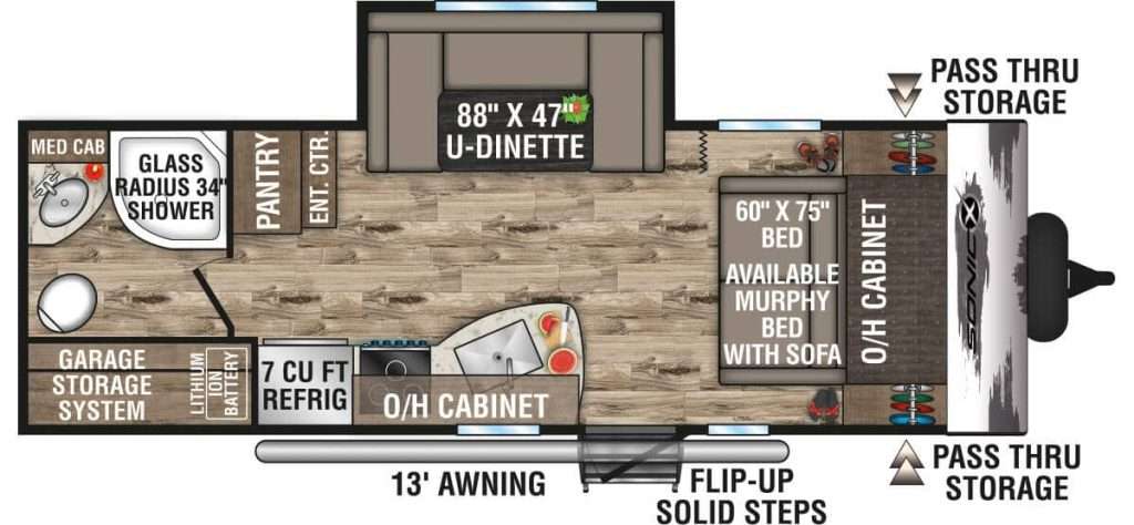 Sonic X SN220VRBX Floorplan | Venture RV