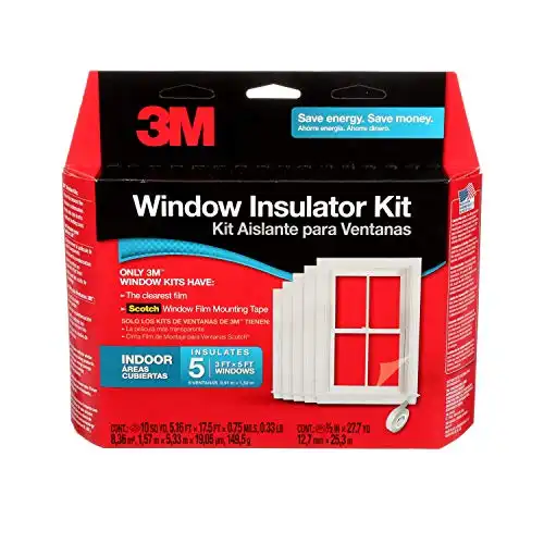3M Indoor Window Insulation Kit, Insulator Kit for 5 - 3'x5' Windows