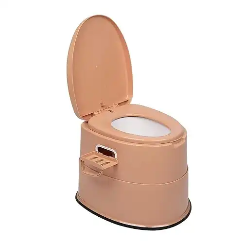 VINGLI Portable Toilet | Indoor Outdoor Commode w/Detachable Inner Bucket & Removable Paper Holder, Lightweight & Compact for Camping, Boat, Van, Emergency Use