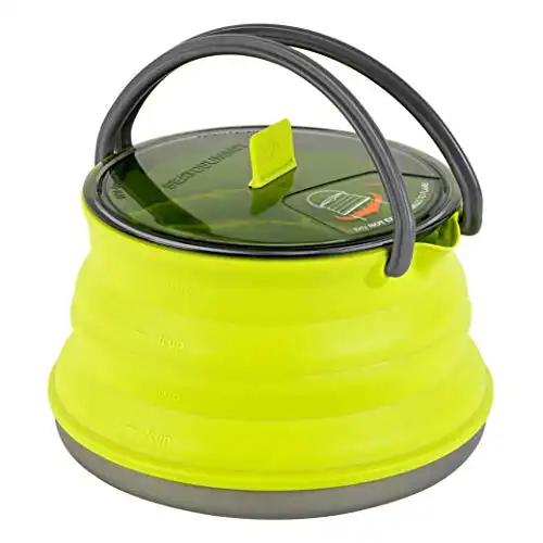 Sea to Summit X-Pot Kettle Collapsible Camping Cook Pot with Lid, 1.3 Liter, Lime