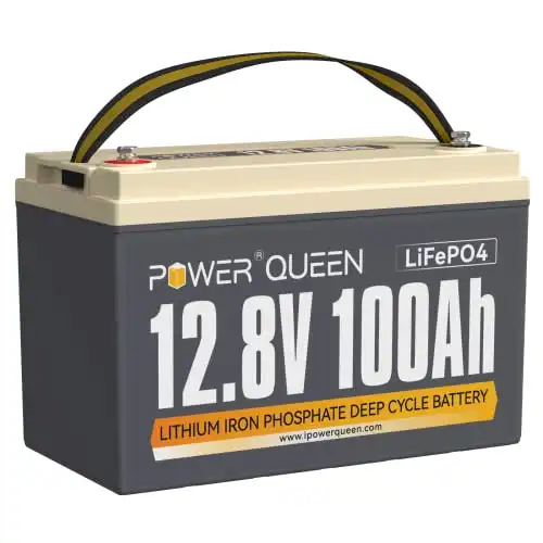 Power Queen 12V 100Ah LiFePO4 Battery, 1280Wh Lithium Battery