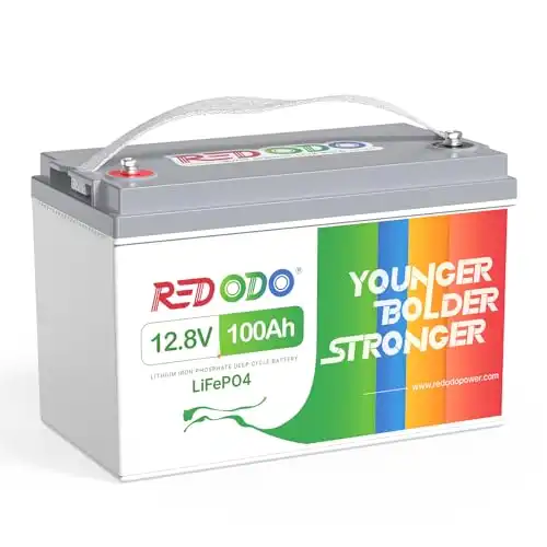 Redodo 12V 100Ah LiFePO4 Battery, Group 31 Lithium Battery