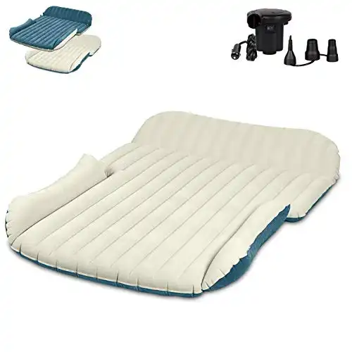 WEY&FLY SUV Air Mattress Thickened and Double-Sided Flocking Travel Camping Bed Dedicated Mobile Cushion Extended Outdoor for Back Seat 4 Bags