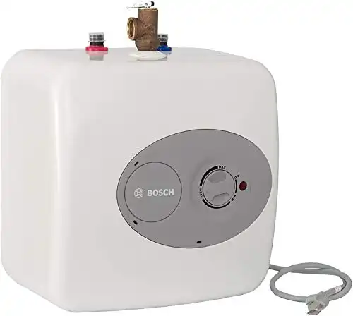 Bosch Electric Mini-Tank Water Heater Tronic 3000 T 2.5-Gallon (ES2.5) - Eliminate Time for Hot Water - Shelf, Wall or Floor Mounted