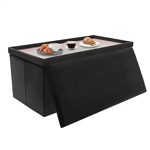 Tiemahun Velvet RV Ottoman with Coffee Table