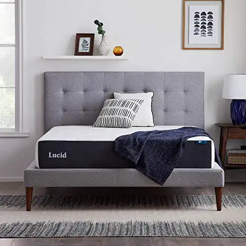 LUCID 10-Inch Memory Foam Medium-Plush Gel-Infused Mattress