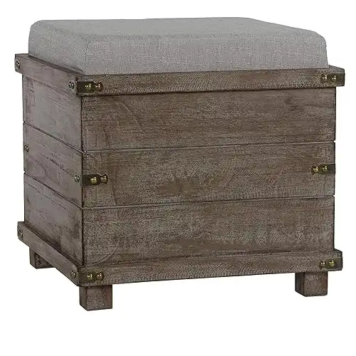 Cortesi Home Scusset Storage Chest Tray Ottoman