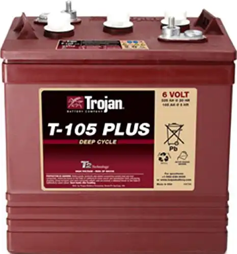 TROJAN BATTERY T-105 PLUS 6V DEEP CYCLE FLOODED 225 Ah.