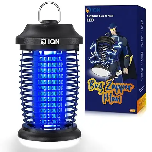 IQN Outdoor/Indoor Electric Bug Zapper, Waterproof 4200V Mosquito and Fly Trap for Backyard, Patio, and Camping