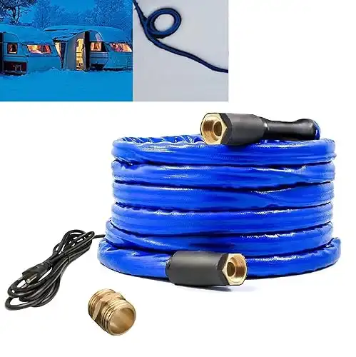 H&G lifestyles 25ft Heated Water Hose for RV 1/2" Inner Diameter